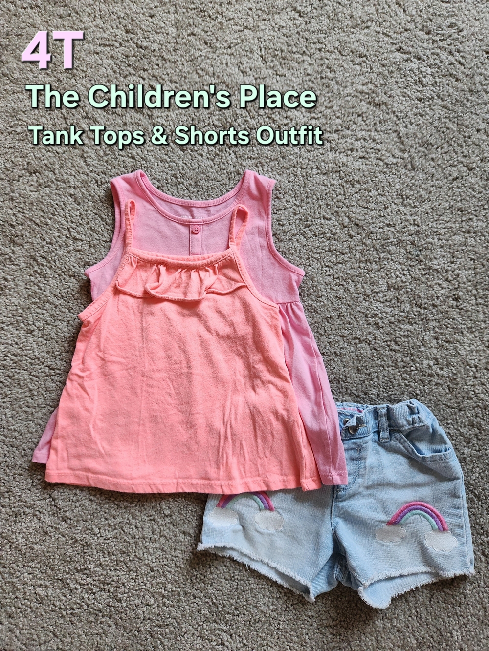 The Children's Place Girls' Pink Tank Tops & Shorts Set - 4T